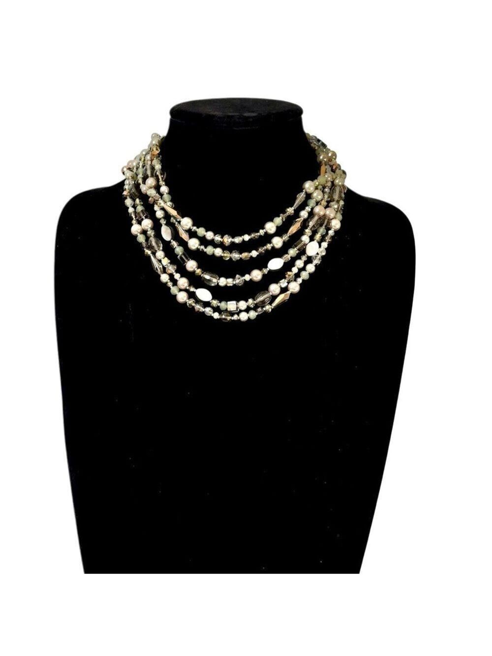 LOFT Smoky Gemstone Multi-Strand Necklace | NWT